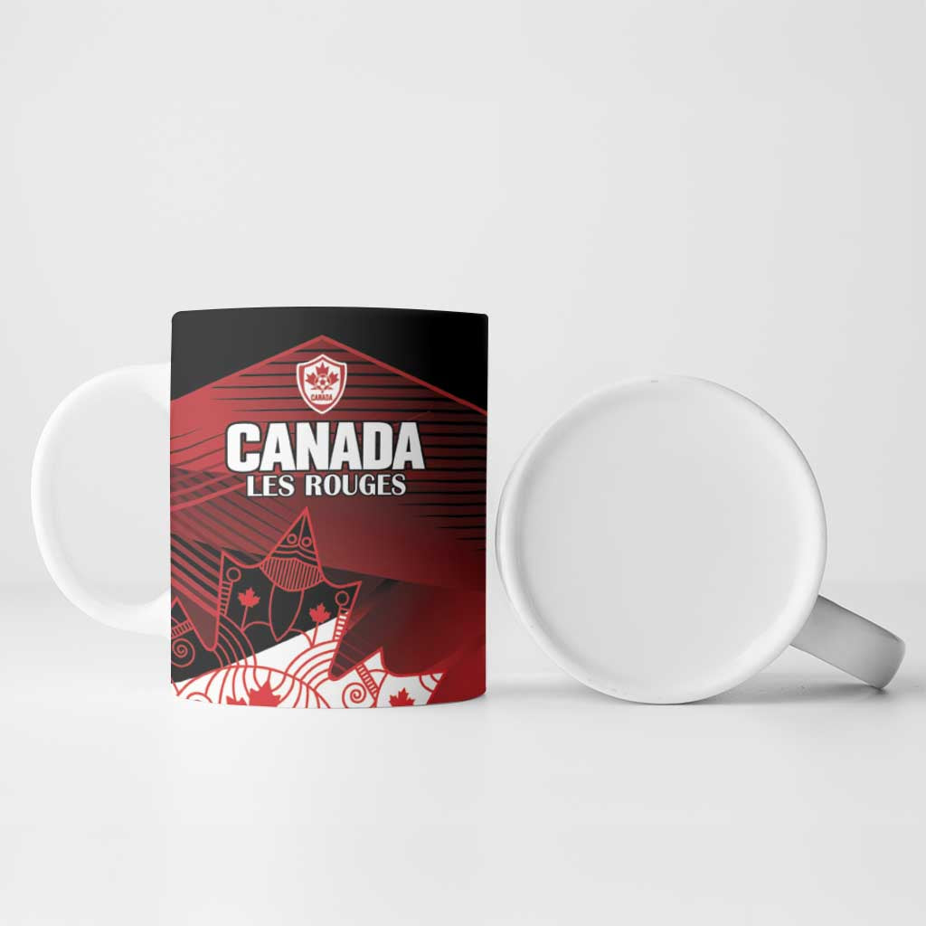 Custom Canada Soccer Ceramic Mug Les Rouges Maple Leaf - Wonder Print Shop