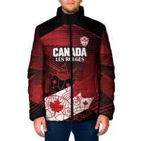 Custom Canada Soccer Padded Jacket Les Rouges Maple Leaf - Wonder Print Shop