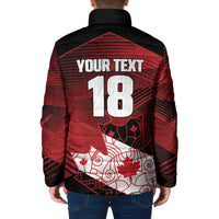 Custom Canada Soccer Padded Jacket Les Rouges Maple Leaf - Wonder Print Shop