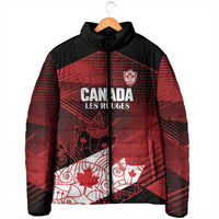 Custom Canada Soccer Padded Jacket Les Rouges Maple Leaf - Wonder Print Shop