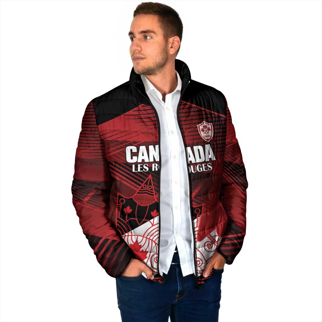 Custom Canada Soccer Padded Jacket Les Rouges Maple Leaf - Wonder Print Shop