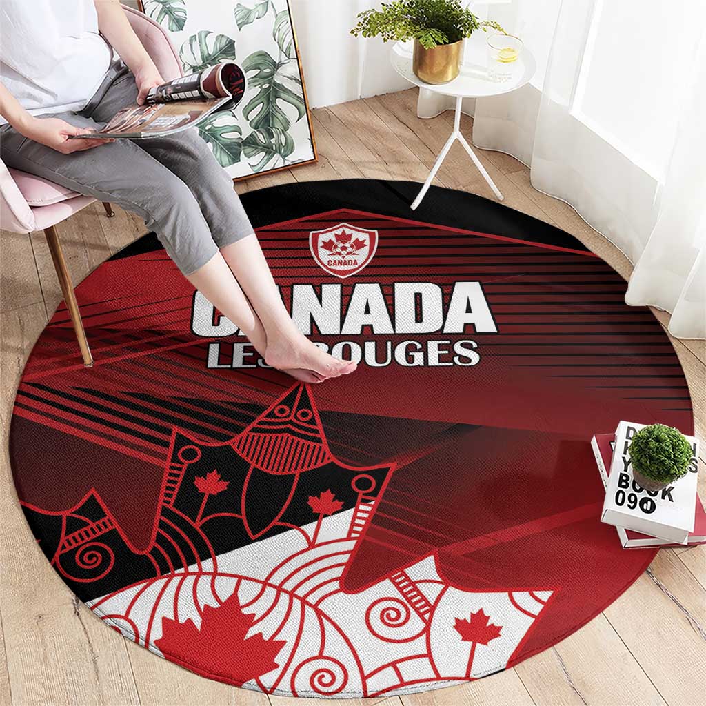 Canada Soccer Round Carpet Les Rouges Maple Leaf - Wonder Print Shop