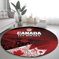 Canada Soccer Round Carpet Les Rouges Maple Leaf - Wonder Print Shop