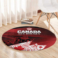 Canada Soccer Round Carpet Les Rouges Maple Leaf - Wonder Print Shop