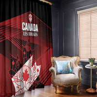 Canada Soccer Window Curtain Les Rouges Maple Leaf - Wonder Print Shop