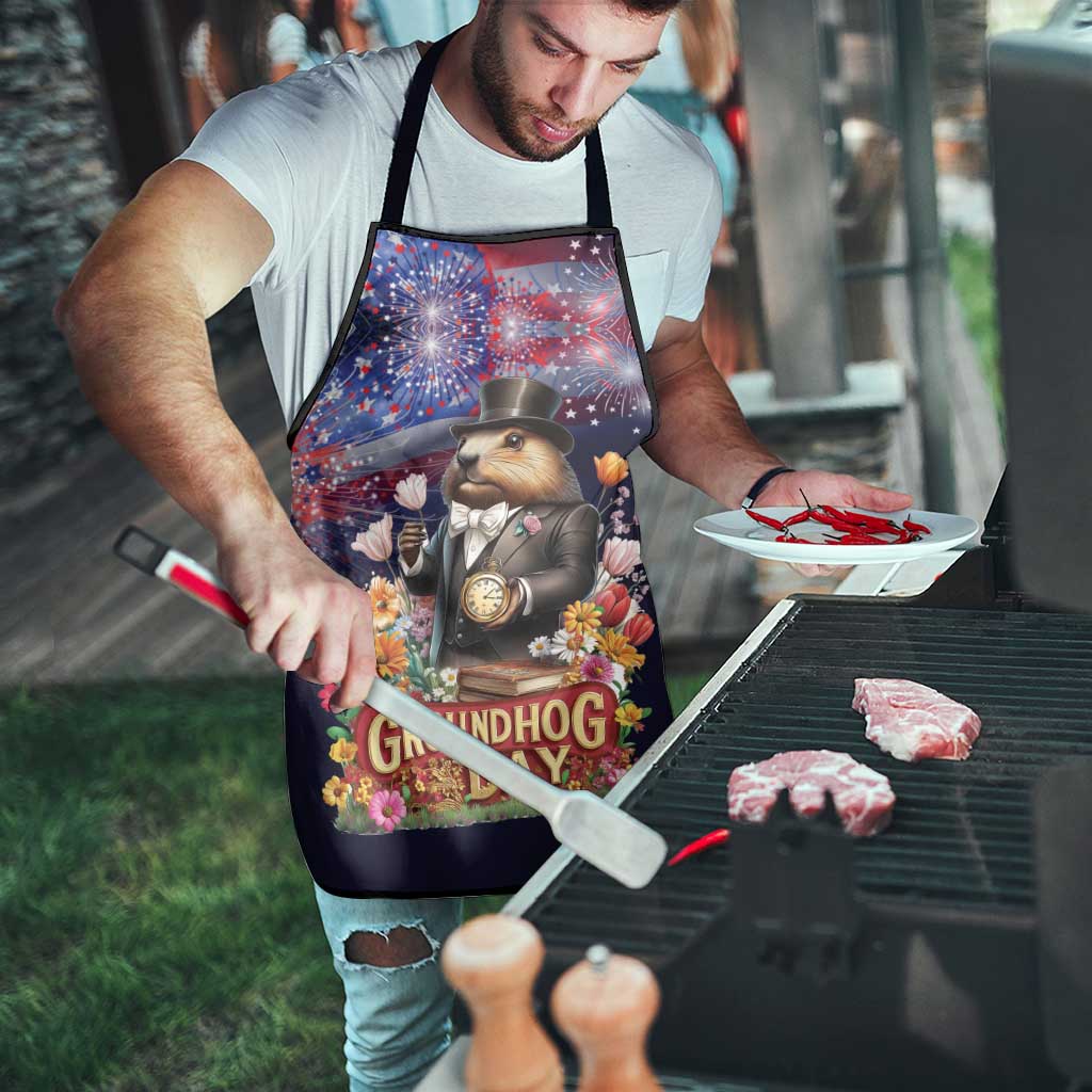 Groundhog Day Gentleman Apron Same Day Again - Wonder Print Shop