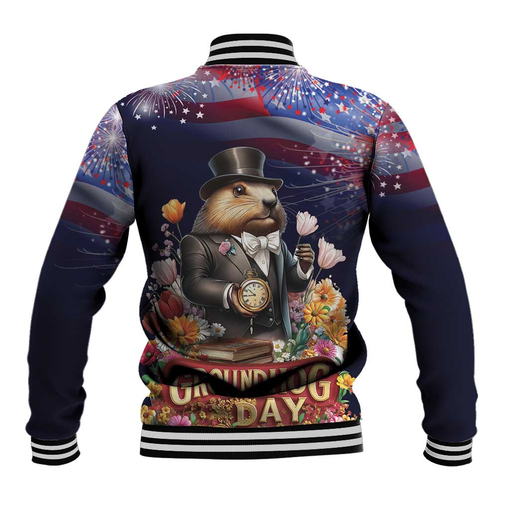 Groundhog Day Gentleman Baseball Jacket Same Day Again - Wonder Print Shop