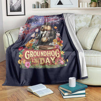 Groundhog Day Gentleman Blanket Same Day Again - Wonder Print Shop