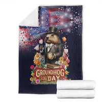 Groundhog Day Gentleman Blanket Same Day Again - Wonder Print Shop