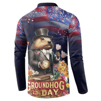 Groundhog Day Gentleman Button Sweatshirt Same Day Again - Wonder Print Shop