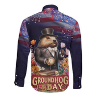 Groundhog Day Gentleman Long Sleeve Button Shirt Same Day Again - Wonder Print Shop