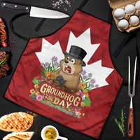 Funny Groundhog Day Apron Canadian Maple Leaf - Wonder Print Shop