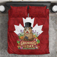 Funny Groundhog Day Bedding Set Canadian Maple Leaf - Wonder Print Shop