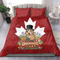 Funny Groundhog Day Bedding Set Canadian Maple Leaf - Wonder Print Shop