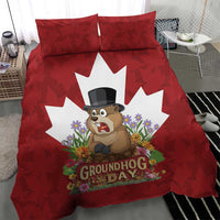 Funny Groundhog Day Bedding Set Canadian Maple Leaf - Wonder Print Shop
