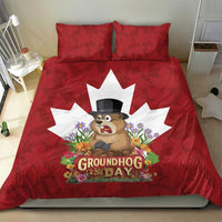 Funny Groundhog Day Bedding Set Canadian Maple Leaf - Wonder Print Shop