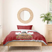 Funny Groundhog Day Bedding Set Canadian Maple Leaf - Wonder Print Shop