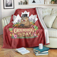 Funny Groundhog Day Blanket Canadian Maple Leaf - Wonder Print Shop