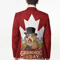 Funny Groundhog Day Blazer Canadian Maple Leaf - Wonder Print Shop