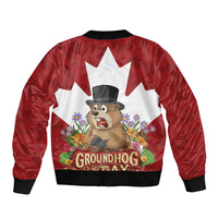 Funny Groundhog Day Bomber Jacket Canadian Maple Leaf - Wonder Print Shop