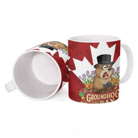 Funny Groundhog Day Ceramic Mug Canadian Maple Leaf - Wonder Print Shop