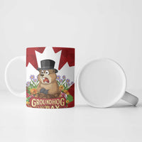 Funny Groundhog Day Ceramic Mug Canadian Maple Leaf - Wonder Print Shop