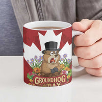 Funny Groundhog Day Ceramic Mug Canadian Maple Leaf - Wonder Print Shop
