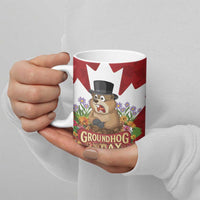 Funny Groundhog Day Ceramic Mug Canadian Maple Leaf - Wonder Print Shop