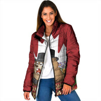 Funny Groundhog Day Padded Jacket Canadian Maple Leaf - Wonder Print Shop