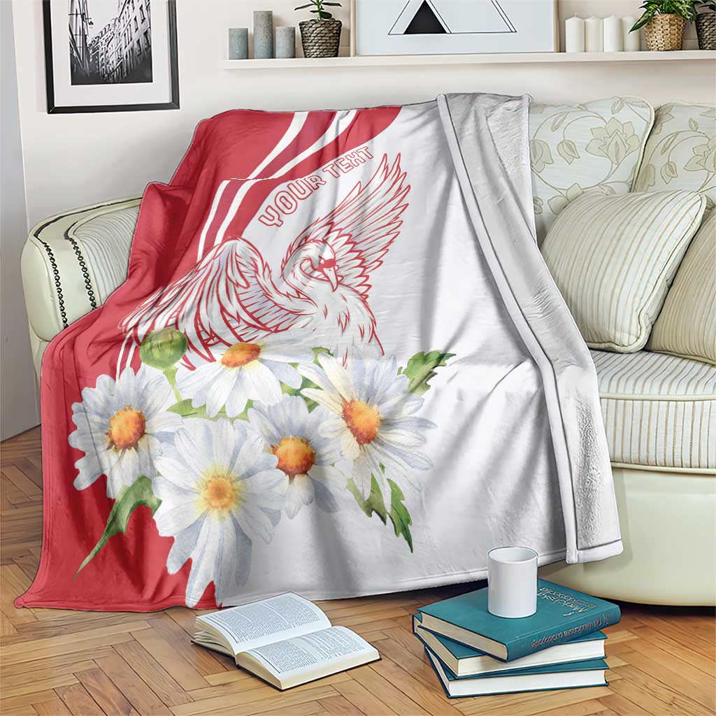 Personalized Denmark Blanket Mute Swan With Marguerite Daisy