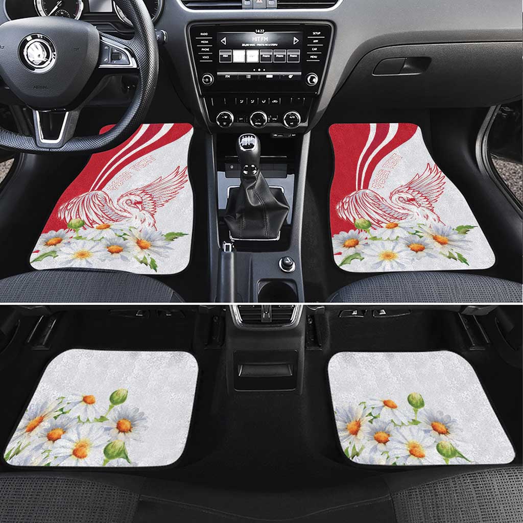 Personalized Denmark Car Mats Mute Swan With Marguerite Daisy