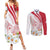 Personalized Denmark Couples Matching Summer Maxi Dress and Long Sleeve Button Shirt Mute Swan With Marguerite Daisy