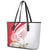 Personalized Denmark Leather Tote Bag Mute Swan With Marguerite Daisy