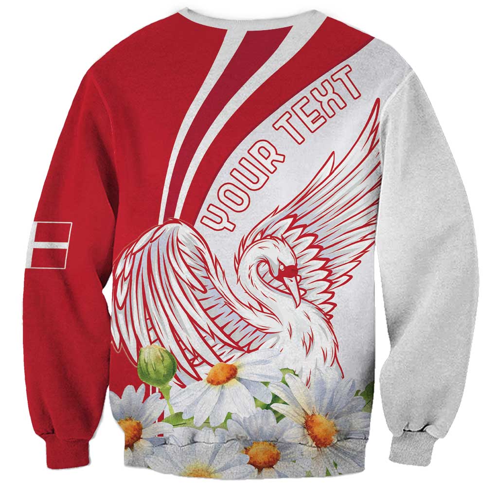 Personalized Denmark Sweatshirt Mute Swan With Marguerite Daisy