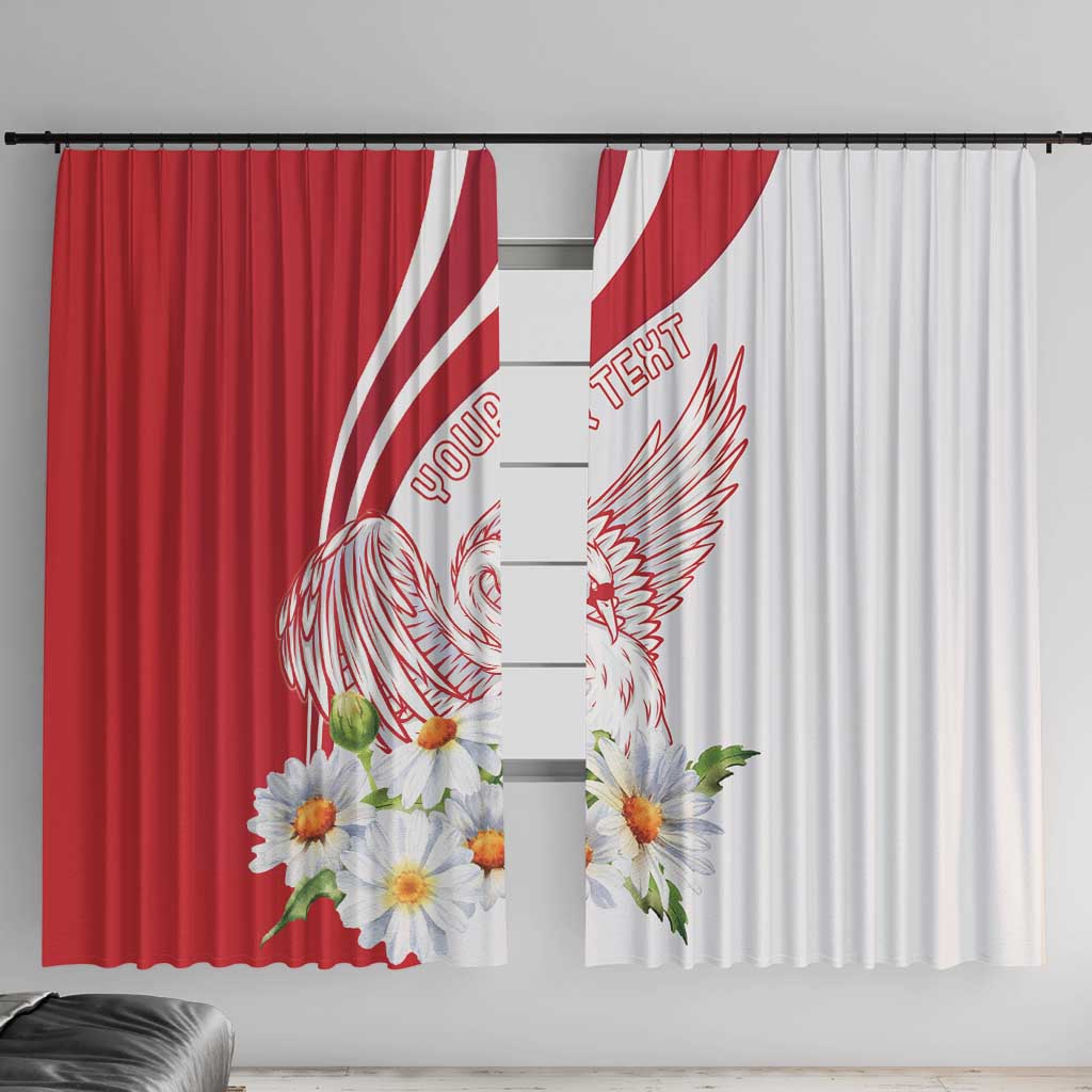 Personalized Denmark Window Curtain Mute Swan With Marguerite Daisy