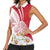 Personalized Denmark Women Sleeveless Polo Shirt Mute Swan With Marguerite Daisy