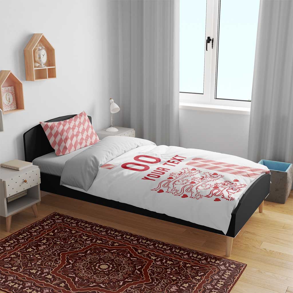 Custom Denmark Football Bedding Set Danish Dynamite White Version