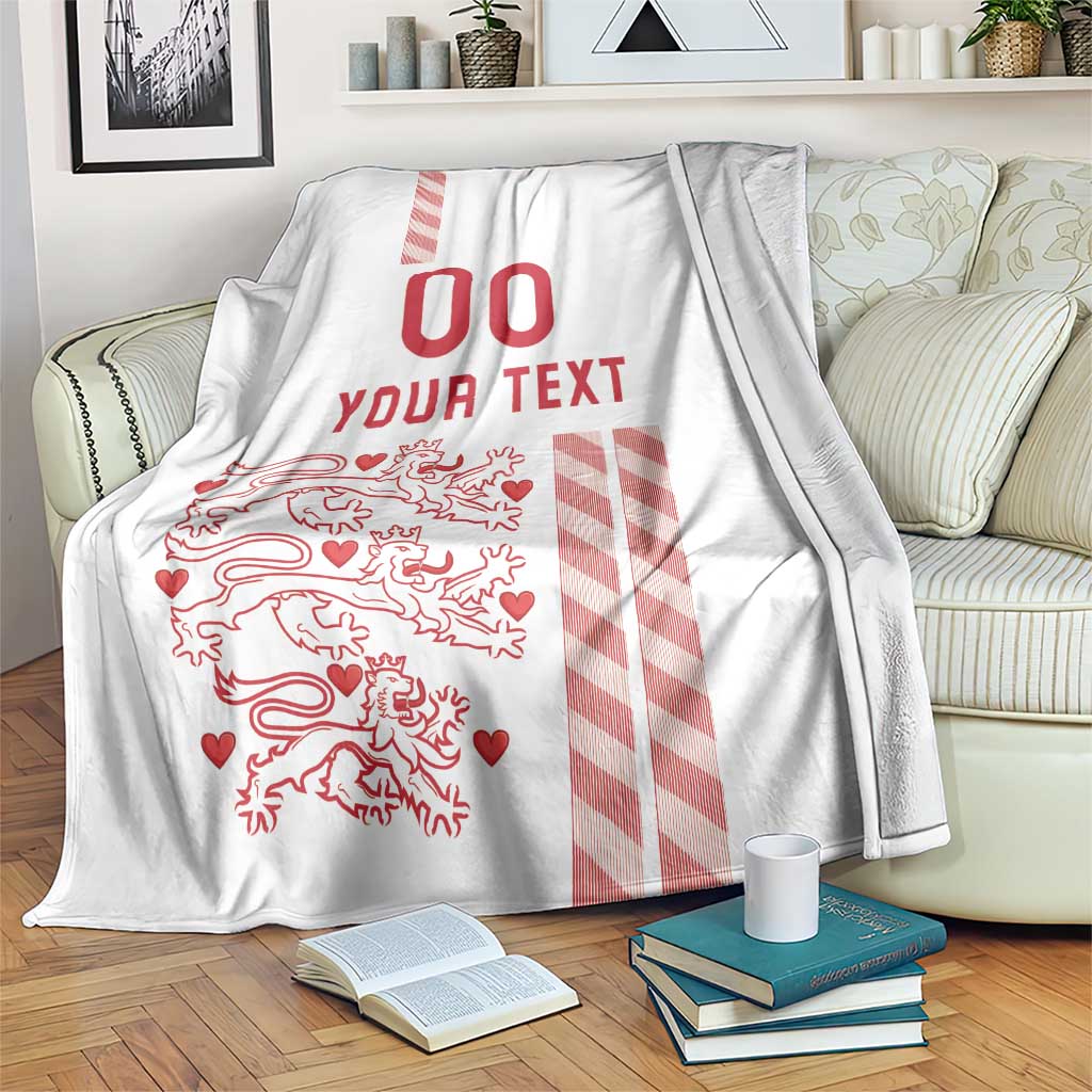 Custom Denmark Football Blanket Danish Dynamite White Version