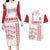 Custom Denmark Football Couples Matching Long Sleeve Bodycon Dress and Hawaiian Shirt Danish Dynamite White Version