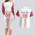 Custom Denmark Football Couples Matching Long Sleeve Bodycon Dress and Hawaiian Shirt Danish Dynamite White Version