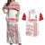 Custom Denmark Football Couples Matching Off Shoulder Maxi Dress and Hawaiian Shirt Danish Dynamite White Version