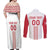 Custom Denmark Football Couples Matching Off Shoulder Maxi Dress and Long Sleeve Button Shirt Danish Dynamite White Version