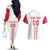 Custom Denmark Football Couples Matching Off The Shoulder Long Sleeve Dress and Hawaiian Shirt Danish Dynamite White Version