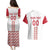 Custom Denmark Football Couples Matching Puletasi and Hawaiian Shirt Danish Dynamite White Version