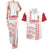 Custom Denmark Football Couples Matching Tank Maxi Dress and Hawaiian Shirt Danish Dynamite White Version