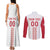 Custom Denmark Football Couples Matching Tank Maxi Dress and Long Sleeve Button Shirt Danish Dynamite White Version