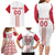 Custom Denmark Football Family Matching Long Sleeve Bodycon Dress and Hawaiian Shirt Danish Dynamite White Version