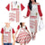 Custom Denmark Football Family Matching Off The Shoulder Long Sleeve Dress and Hawaiian Shirt Danish Dynamite White Version