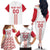 Custom Denmark Football Family Matching Off The Shoulder Long Sleeve Dress and Hawaiian Shirt Danish Dynamite White Version