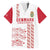 Custom Denmark Football Family Matching Off The Shoulder Long Sleeve Dress and Hawaiian Shirt Danish Dynamite White Version